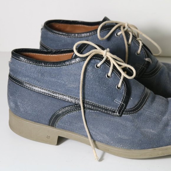 John Varvatos Dylan Blue Denim Binded Chukka Boots Size 11 main image 5